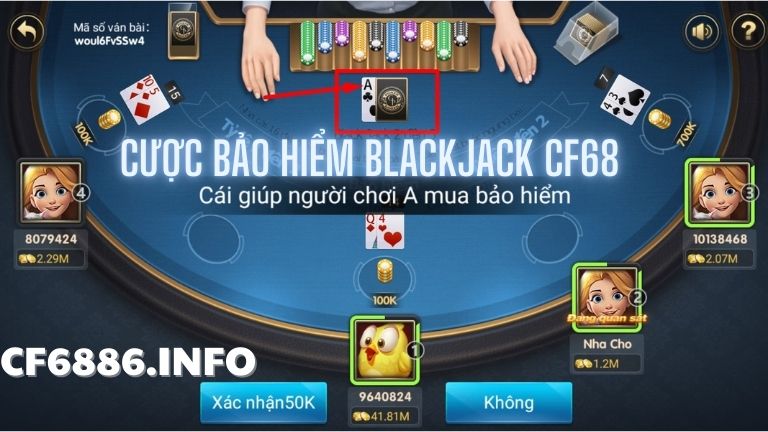 cược bảo hiểm blackjack cf68